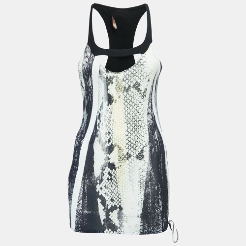 Roberto Cavalli White/Black Snakeskin Print Jersey Tank Top M - Roberto Cavalli - Modalova