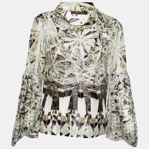 Roberto Cavalli Multicolor Printed Silk Lame Top S - Roberto Cavalli - Modalova