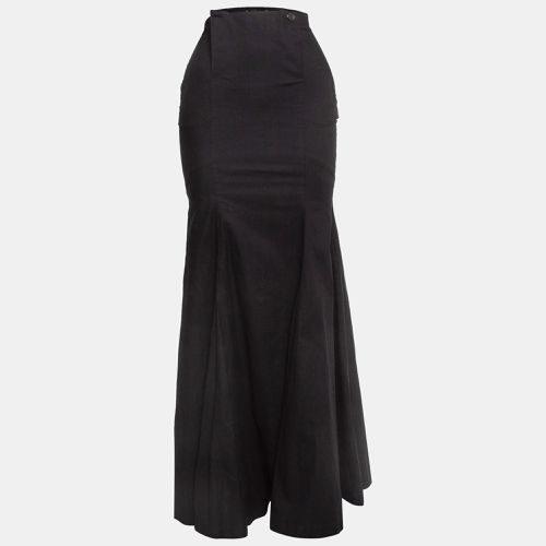 Roberto Cavalli Black Cotton Canvas Flared Maxi Skirt S - Roberto Cavalli - Modalova