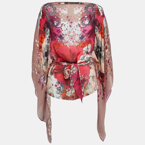 Roberto Cavalli Floral Print Silk Kaftan Top M - Roberto Cavalli - Modalova