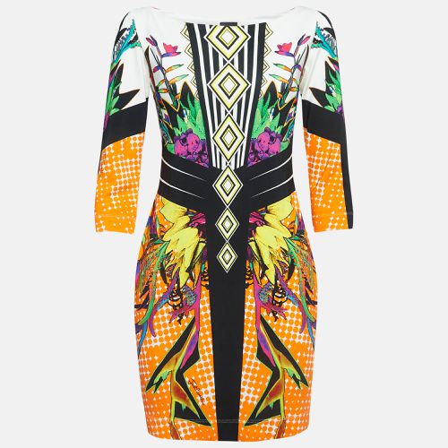 Roberto Cavalli Orange Printed Jersey Mini Dress L - Roberto Cavalli - Modalova