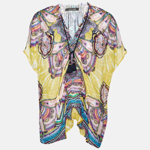 Roberto Cavalli Multicolor Aztec Silk Kaftan Top M - Roberto Cavalli - Modalova