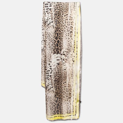 Roberto Cavalli Brown Leopard Print Silk Stole - Roberto Cavalli - Modalova