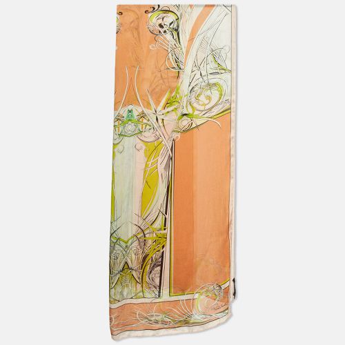 Roberto Cavalli Orange Printed Silk Chiffon Stole - Roberto Cavalli - Modalova