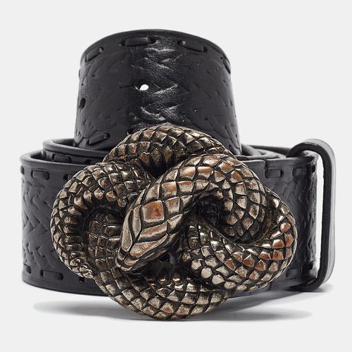 Roberto Cavalli Black Leather Snake Buckle Belt 110CM - Roberto Cavalli - Modalova