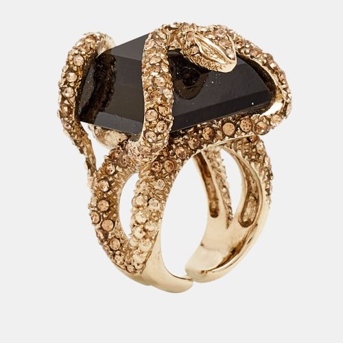 Roberto Cavalli Crystals Gold Tone Ring Size 54 - Roberto Cavalli - Modalova