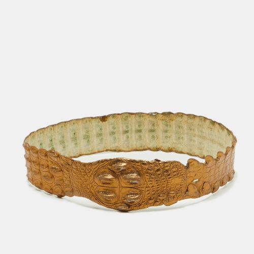 Roberto Cavalli Gold Crocodile Back Horn Waist Belt - Roberto Cavalli - Modalova