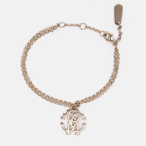 Roberto Cavalli Gold Tone Metal Logo Charm Bracelet - Roberto Cavalli - Modalova