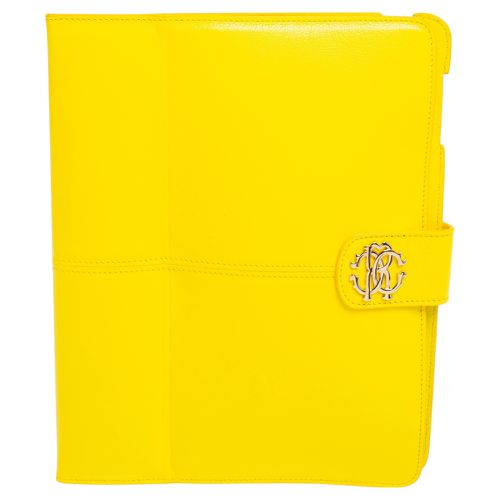 Roberto Cavalli Yellow Leather Logo Buckle Detail Tablet Case - Roberto Cavalli - Modalova