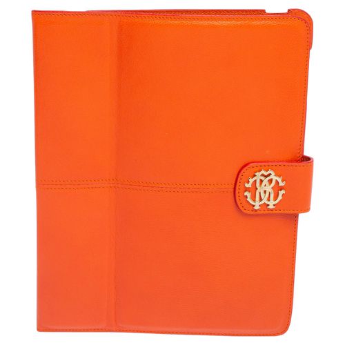 Roberto Cavalli Orange Leather Logo Buckle Detail Tablet Case - Roberto Cavalli - Modalova