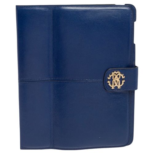 Roberto Cavalli Blue Leather Logo Buckle Detail Tablet Case - Roberto Cavalli - Modalova