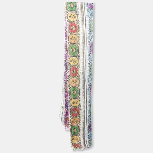 Roberto Cavalli Multicolor Printed Cashmere Fringed Scarf - Roberto Cavalli - Modalova