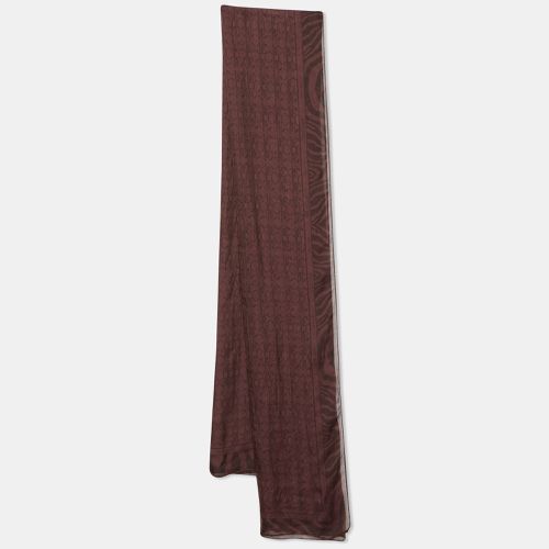 Roberto Cavalli Burgundy Printed Silk Stole - Roberto Cavalli - Modalova