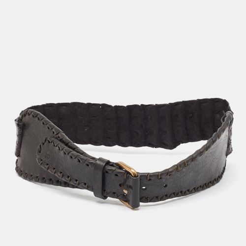 Roberto Cavalli Black Crocodile Wide Buckle Belt 80CM - Roberto Cavalli - Modalova