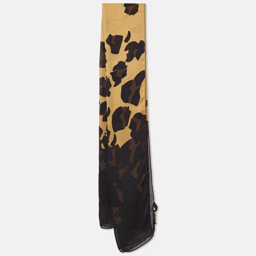 Roberto Cavalli Black/Brown Animal Print Silk Scarf - Roberto Cavalli - Modalova