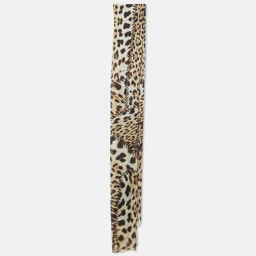 Roberto Cavalli Beige Animal Print Silk Stole - Roberto Cavalli - Modalova