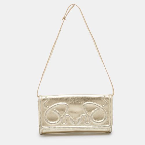 Roberto Cavalli Gold Snake Embossed Leather Clutch - Roberto Cavalli - Modalova