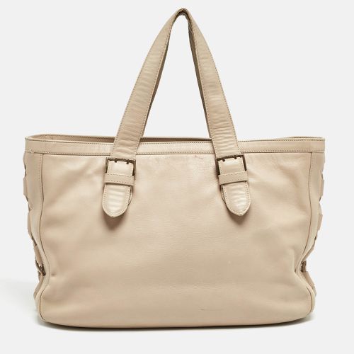 Roberto Cavalli Beige Leather Middle Zip Tote - Roberto Cavalli - Modalova