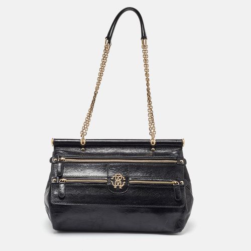 Roberto Cavalli Black Leather Diva Top Handle Bag - Roberto Cavalli - Modalova