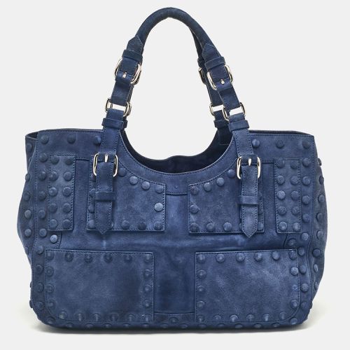 Roberto Cavalli Blue Suede Pebble Studded Tote - Roberto Cavalli - Modalova