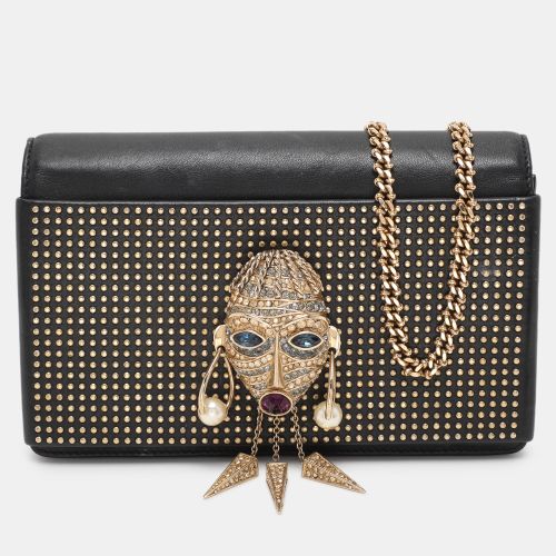 Roberto Cavalli Black Leather Chain Clutch - Roberto Cavalli - Modalova