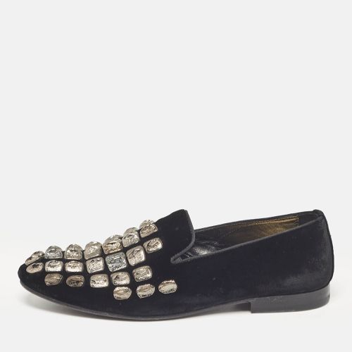 Roberto Cavalli Black Velvet Embellished Slip On Loafers Size 40 - Roberto Cavalli - Modalova