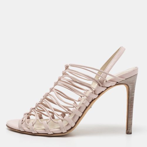 Roberto Cavalli Pale Pink Leather Knot Detail Strappy Sandals Size 37 - Roberto Cavalli - Modalova