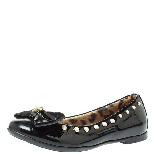 Roberto Cavalli Black Patent Leather Embellished Bow Ballet Flats Size 37 - Roberto Cavalli - Modalova