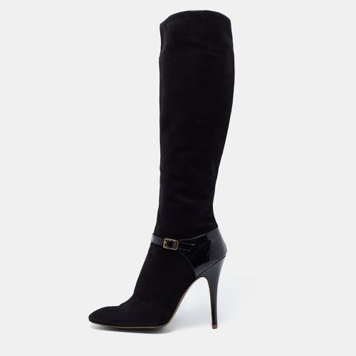 Roberto Cavalli Black Suede Knee Length Boots Size 41 - Roberto Cavalli - Modalova