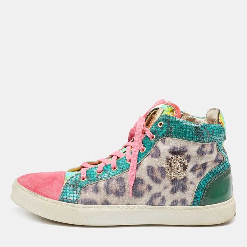 Roberto Cavalli Multicolor Suede and Fabric High Top Sneakers Size 38 - Roberto Cavalli - Modalova