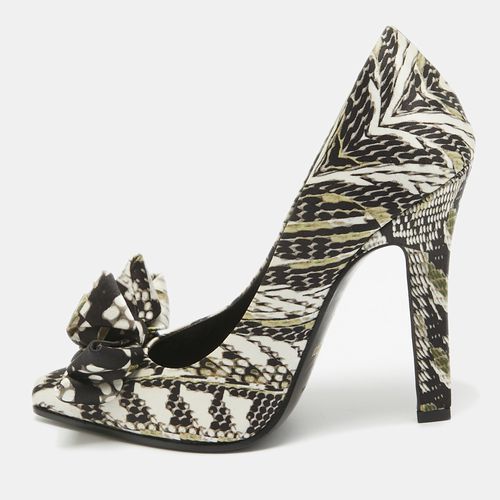 Roberto Cavalli Multicolor Printed Fabric Bow Pumps Size 36 - Roberto Cavalli - Modalova