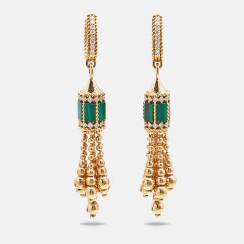 Art Deco Diamond Malachite 18k Rose Earrings - Roberto Coin - Modalova