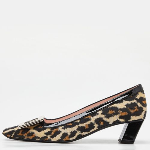 Roger Vivier Brown/Black Leopard Print Canvas and Patent Leather Belle Vivier Pumps Size 38 - Roger Vivier - Modalova