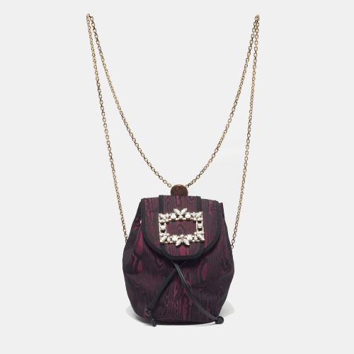 Broche Mini /Black Fabric Drawstring Backpack - Roger Vivier - Modalova