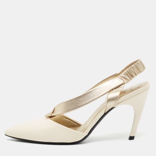 V Type Size 39 /Gold Leather Pointed Toe Slingback Pumps - Roger Vivier - Modalova