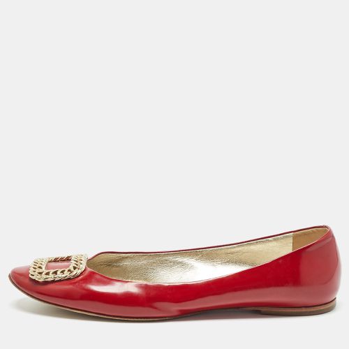 Roger Vivier Dark Red Patent Leather Chain Buckle Ballet Flats Size 40.5 - Roger Vivier - Modalova