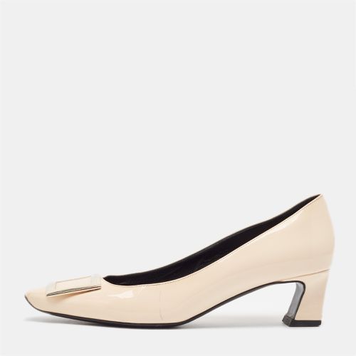 Roger Vivier Cream Patent Leather Belle Vivier Block Heel Pumps Size 38 - Roger Vivier - Modalova