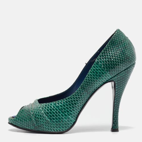 Snakeskin Leather Peep Toe Pumps Size 37.5 - Roger Vivier - Modalova