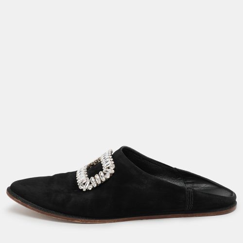 Roger Vivier Black Suede Embellished Mules Size 38.5 - Roger Vivier - Modalova