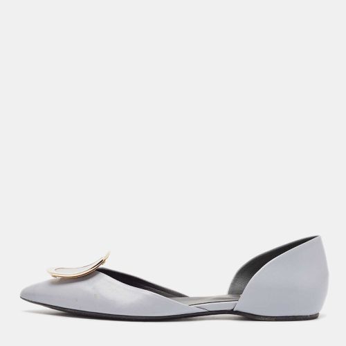 Roger Vivier Grey Leather D'Orsay Ballet Flats Size 37 - Roger Vivier - Modalova