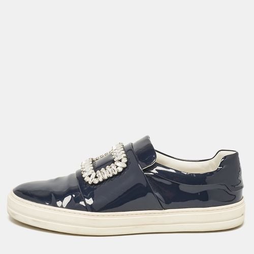 Roger Vivier Navy Blue Patent Viv Crystal Embellished Sneakers Size 41 - Roger Vivier - Modalova