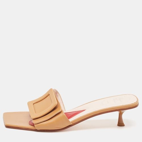 Leather Covered Buckle Slide Sandals Size 42 - Roger Vivier - Modalova