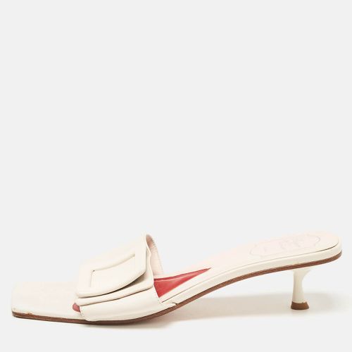 Roger Vivier Cream Leather Buckle Slide Sandals Size 42 - Roger Vivier - Modalova