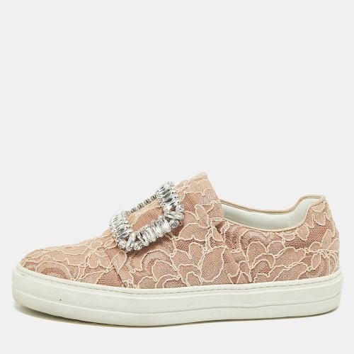 Roger Vivier Pink Lace Sneaky Viv Slip On Sneakers Size 35 - Roger Vivier - Modalova