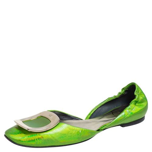 Roger Vivier Metallic Green Leather Flats Size 35.5 - Roger Vivier - Modalova