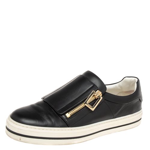 Roger Vivier Black Leather Sneaky Viv Zip-Up Sneakers Size 36.5 - Roger Vivier - Modalova