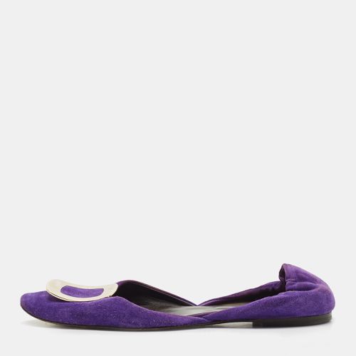 Roger Vivier Purple Suede Chip Buckle D'orsay Ballet Flats Size 38 - Roger Vivier - Modalova