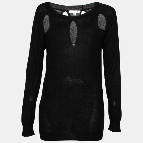 Roi Black Silk & Cashmere Knit Cut-Out Detail Sweater M - Roi - Modalova