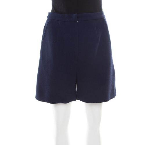 Roksanda Ilincic Navy Blue Wool Crepe High Waist Breton Shorts M - Roksanda Ilincic - Modalova