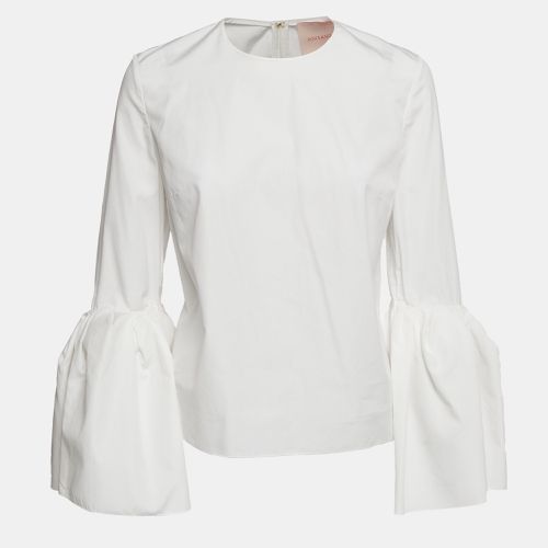 Roksanda Ilincic White Poplin Bell Sleeve Blouse M - Roksanda Ilincic - Modalova